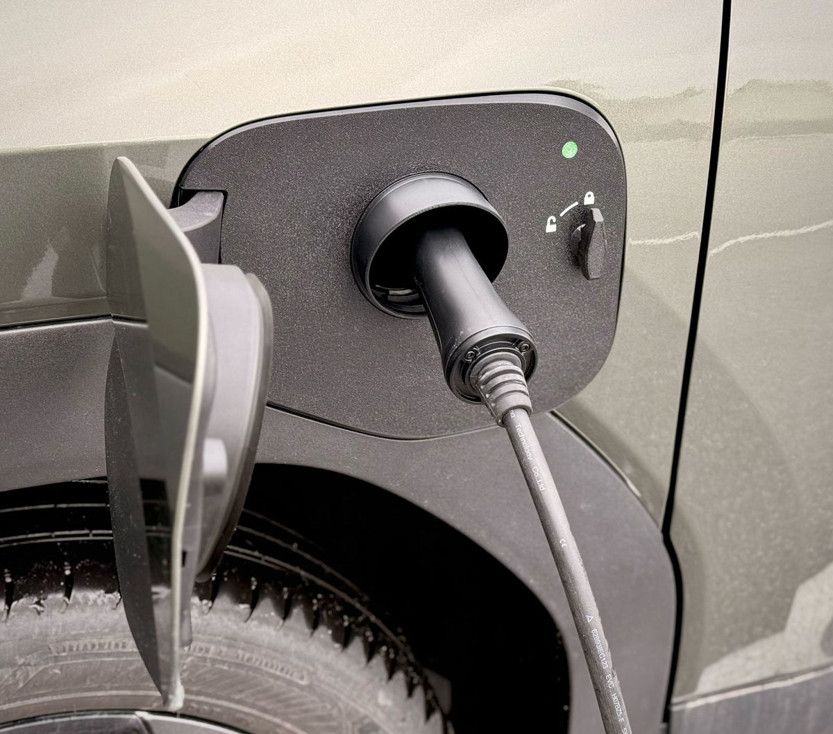 Suzuki e Vitara EV Charge Port Cover installed at charging port